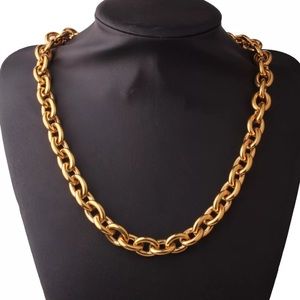 1pcs Zara Gold Hallow Link Hot Poly Glazed Non-Fading Adjustable Long Chain